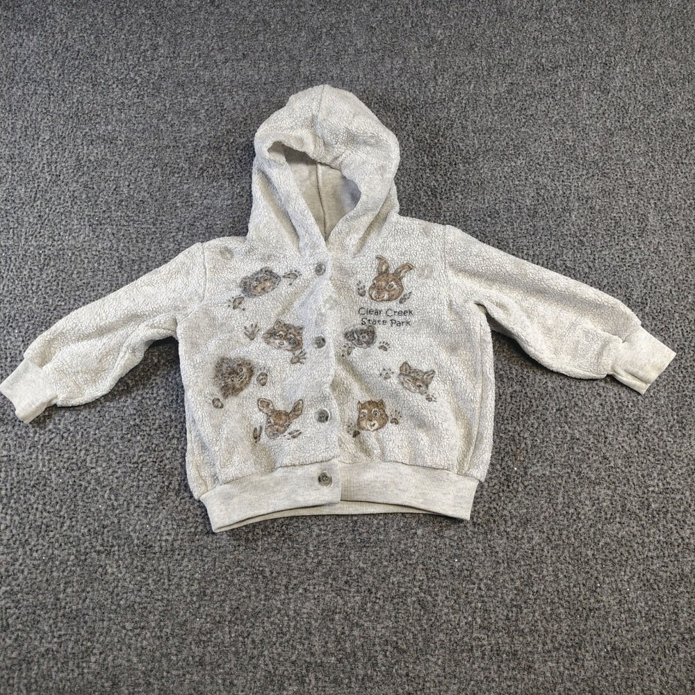 Artisans Fleece Hoodie Kids Gray Clear Creek State Park Woodland Animals